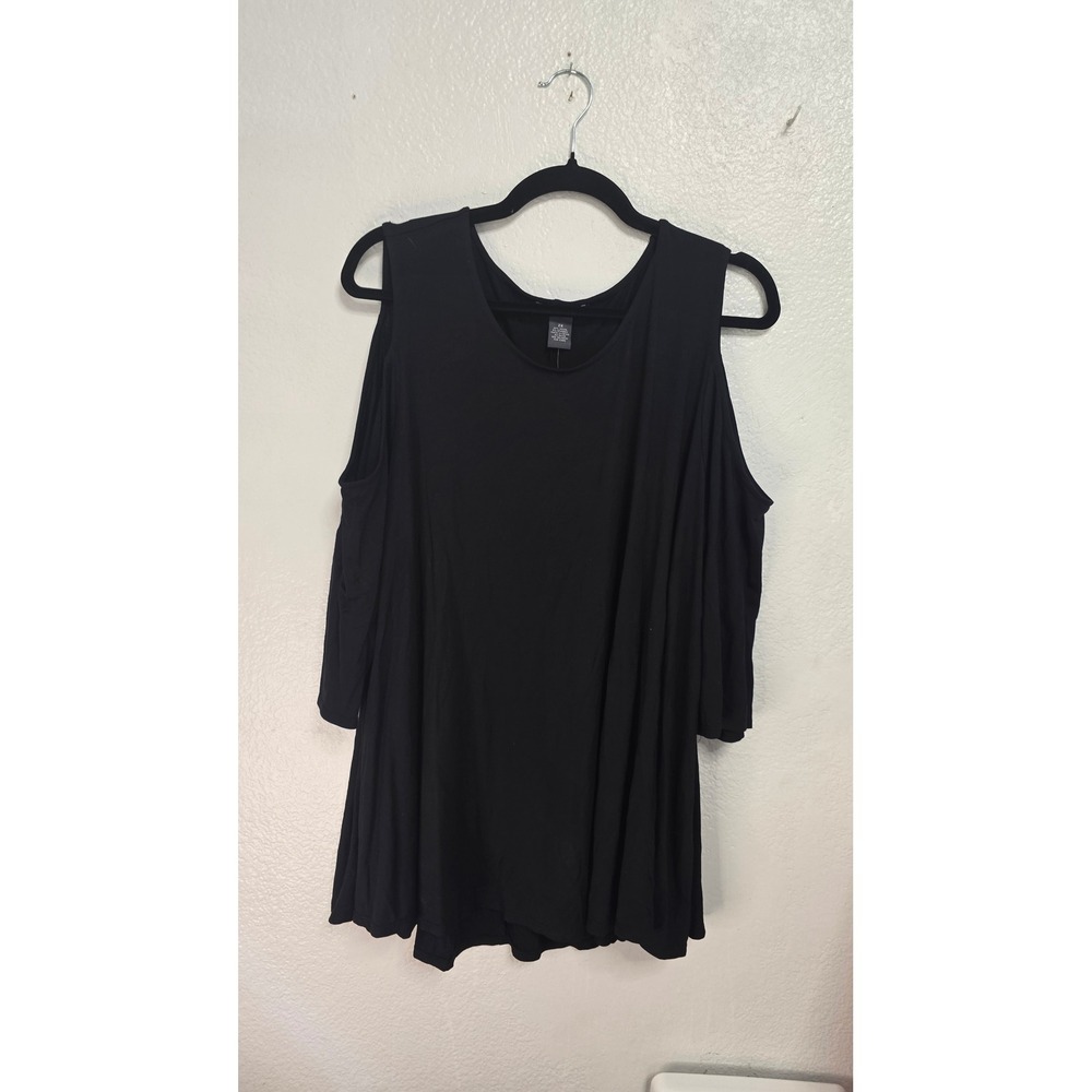 Chelsea & Theodore Cold Shoulder Top Women 2X Black New With‎ Tags